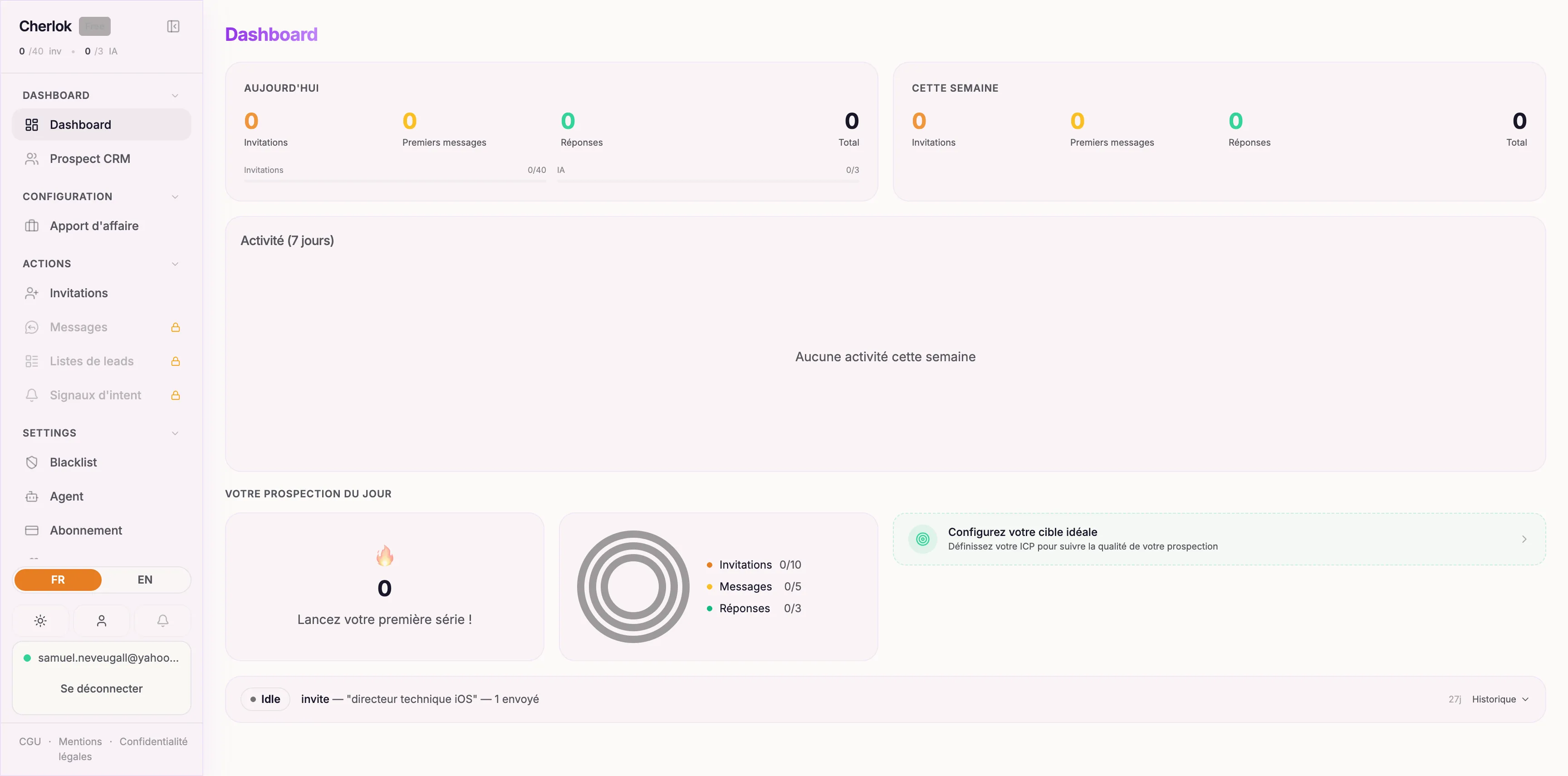 Cherlok — dashboard de prospection LinkedIn